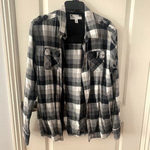 DC Men's Black/White/Gray Flannel